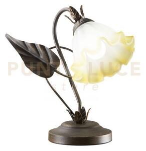 Lume tristano marrone 1 luce attacco e14 22x29cm in metallo e vetro