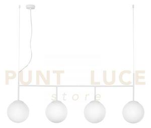 Lampadario a sospensione baly bianca 4 luci attacco e27 125x20x180cm