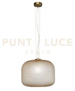 Lampadario a sospensione ashford sferica ambra 1 luce attacco e27 4