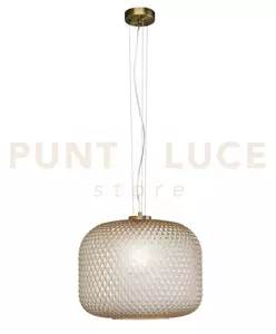 Lampadario a sospensione ashford sferica ambra 1 luce attacco e27 4