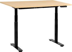 BELIANI Scrivania regolabile in altezza piano marrone chiaro struttura in acciaio nero 120 x 60 cm regolazione elettrica in altezza ufficio moderno