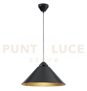 Lampadario a sospensione bigbang nera e oro 1 luce attacco e27 49x2