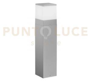 Paletto alluminio booster silver 1 luce attacco e27 ip54 13x13x60cm