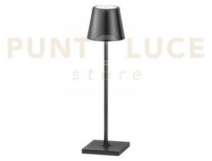 Lampada da tavolo ricaricabile led drink nera 1,5w 165lm 3000k dimm