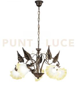 Lampadario tristano marrone 5 luci attacco e14 d,62x100cm in metall