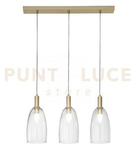Lampadario a sospensione brandy oro 3 luci attacco e14 72x14x150cm 