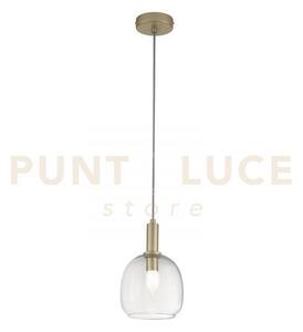 Lampadario a sospensione brandy oro 1 luce attacco e14 16x16x150cm 
