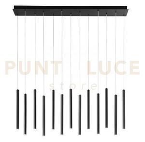 Lampadario a sospensione led pype nera 65w 6110lm cct 3000 4000 650