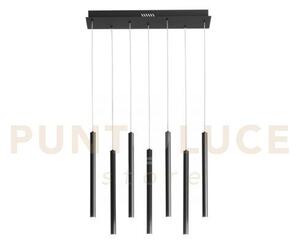 Lampadario a sospensione led pype nera 35w 3290lm cct 3000 4000 650