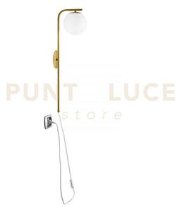 Applique a parete odisseo oro 1 luce attacco e14 15x15x65,5cm in ve