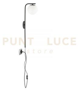 Applique a parete odisseo nera 1 luce attacco e14 15x15x65,5cm in v