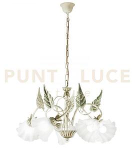 Lampadario isotta avorio 5 luci attacco e14 62x100cm in metallo con