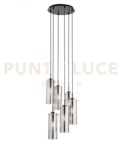 Lampadario a sospensione magic nera e fume' 6 luci attacco e27 35x3