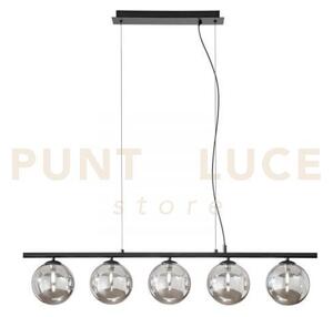 Lampadario a sospensione honey nera 5 luci attacco g9 100x15x166cm 
