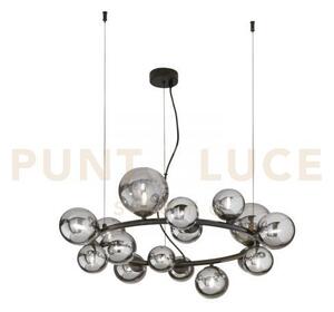 Lampadario a sospensione honey nera 16 luci attacco g9 82x82x161cm 