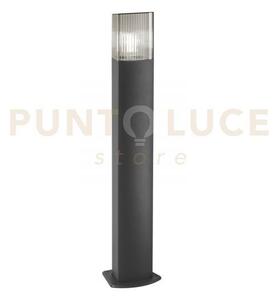 Paletto dark antracite e fume' 1 luce attacco e27 ip54 15,4x13,3x75cm