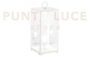 Lume mirage bianco 1 luce attacco e27 ip44 25x25x53cm cavo 250cm in