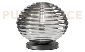 Lumetto ripple nero 1 luce attacco e27 32x32x28cm in vetro soffiato