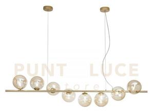 Lampadario a sospensione honey oro 8 luci attacco g9 145x33,5x165cm