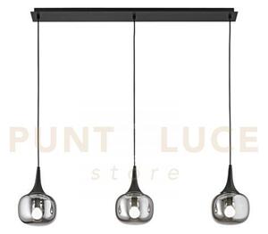 Lampadario a sospensione jaipur fume' e nera 3 luci attacco e14 97x