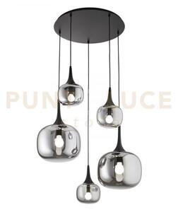 Lampadario a sospensione jaipur fume' e nera 2 luci attacco e27+3 l