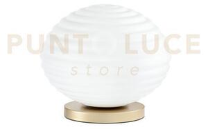 Lumetto ripple oro 1 luce attacco e27 32x32x28cm in vetro soffiato 