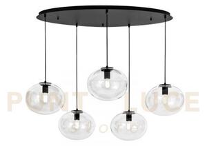 Lampadario a sospensione galaxy nera 5 luci attacco e27 119,5x78,5x