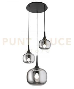 Lampadario a sospensione jaipur fume' e nera 1 luce attacco e27+2 l