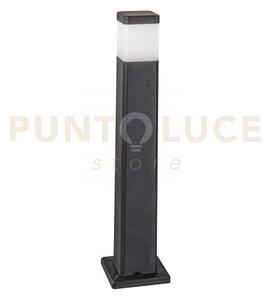 Paletto focus nero squadrato 1 luce attacco gu10 ip65 17,5x17,5x77,5cm