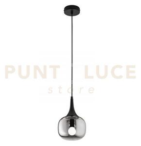 Lampadario a sospensione jaipur fume' e nera 1 luce attacco e14 17x