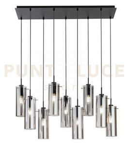 Lampadario a sospensione magic nera e fume' 9 luci attacco e27 90x3