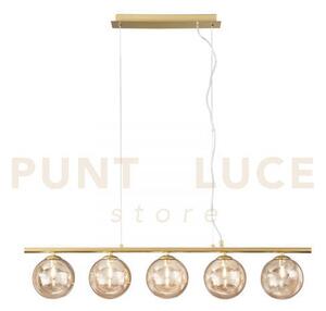 Lampadario a sospensione honey oro 5 luci attacco g9 100x15x166cm i