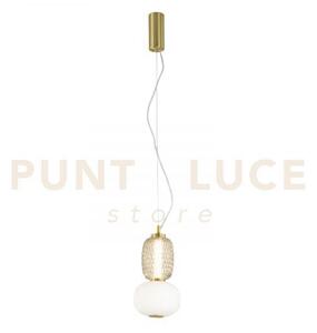 Lampadario a sospensione led totem oro 18w 2000lm 3000k 17x196,5cm 