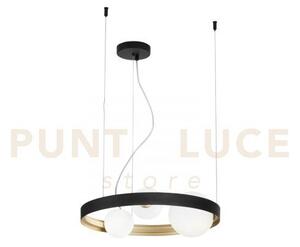 Lampadario a sospensione sonetto nera e oro 3 luci attacco g9 45x4x