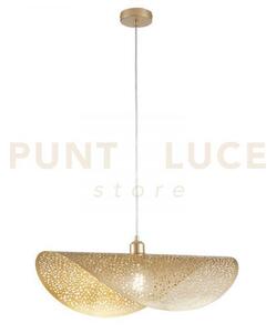 Lampadario a sospensione rhei-tara oro 1 luce attacco e27 60x33x150cm