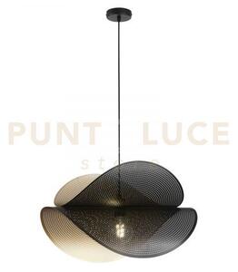 Lampadario a sospensione rhei-dot nera e oro doppio diffusore 1 luc