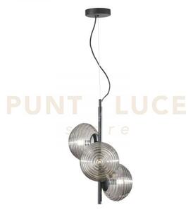 Lampadario a sospensione ripple nera 3 luci attacco e27 32,5x32,5x1
