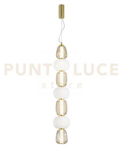 Lampadario a sospensione led totem oro 40w 4000lm 3000k 17x163cm in