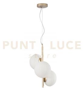 Lampadario a sospensione ripple oro 3 luci attacco e27 32,5x32,5x16