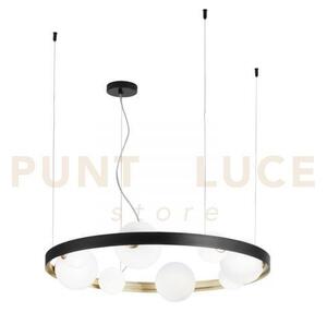 Lampadario a sospensione sonetto nera e oro 8 luci attacco g9 76x12