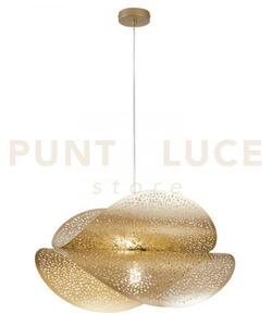 Lampadario a sospensione rhei-tara oro doppio diffusore 1 luce atta