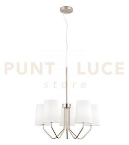 Lampadario a sospensione sally nickel 5 luci attacco e14 60x150cm i