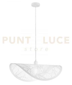 Lampadario a sospensione rhei-leaf bianca 1 luce attacco e27 60x33x