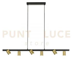 Lampadario a sospensione nizza nera e oro 6 luci attacco gu10 110x1