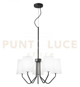 Lampadario a sospensione sally nera 5 luci attacco e14 60x150cm in 