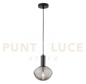 Lampadario a sospensione ripple nera 1 luce attacco e27 18x18x150cm