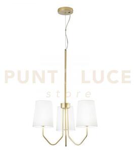 Lampadario a sospensione sally oro 3 luci attacco e14 50x150cm in m