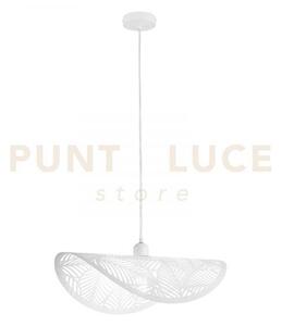 Lampadario a sospensione rhei-leaf bianca 1 luce attacco e27 50x30x