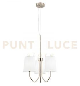 Lampadario a sospensione sally nickel 3 luci attacco e14 50x150cm i