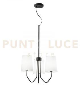 Lampadario a sospensione sally nera 3 luci attacco e14 50x150cm in 